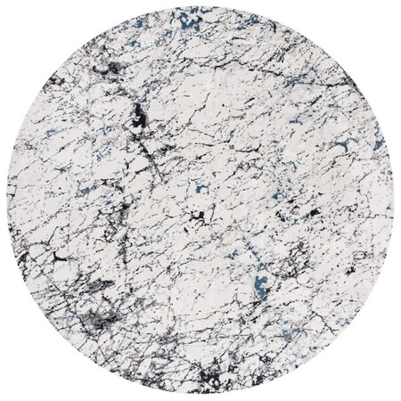 Safavieh 6 ft. 7 in. x 6 ft. 7 in. Invista Power Loomed Round Area Rug; Ivory & Grey INV605A-7R